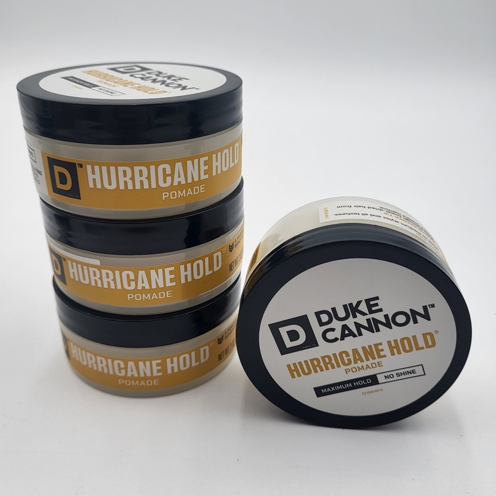 Set of 4 Duke Cannon Hurricane Hold Pomade Maximum Hold No Shine 2oz‎